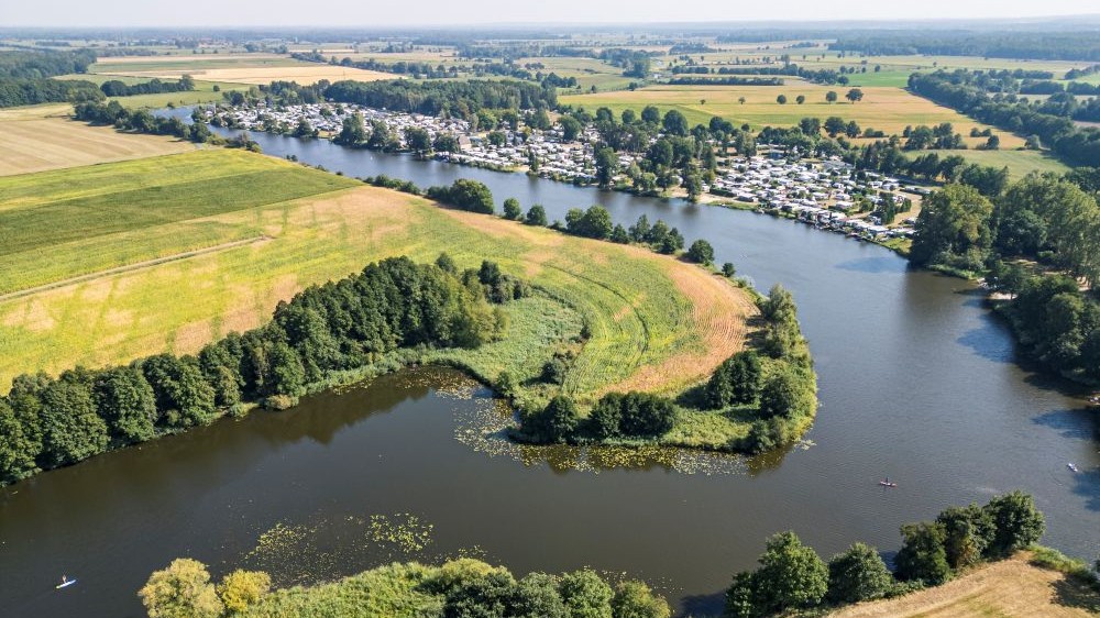 Brietlinger Reihersee Drohnenüberblick über den Campingplatz am Reihersee in Brietlingen